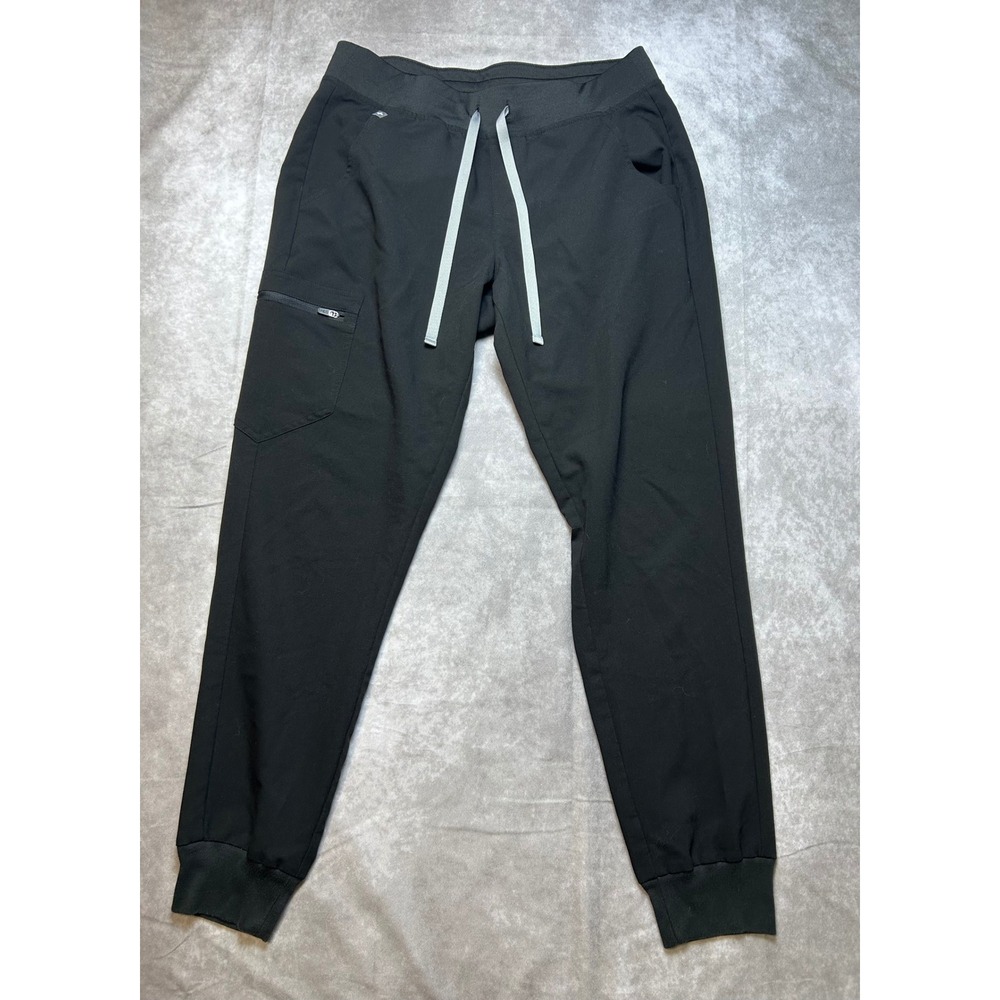 FIGS Zamora Jogger Scrub Pants Women Small Black FIONx W18SW2005 Medical Nurse